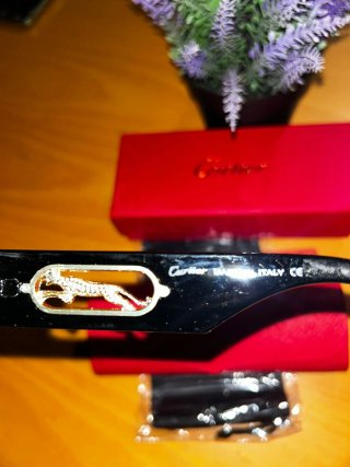 Gafas de sol Cartier negras y doradas