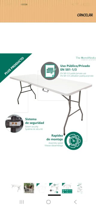 Mesa Plegable Blanca