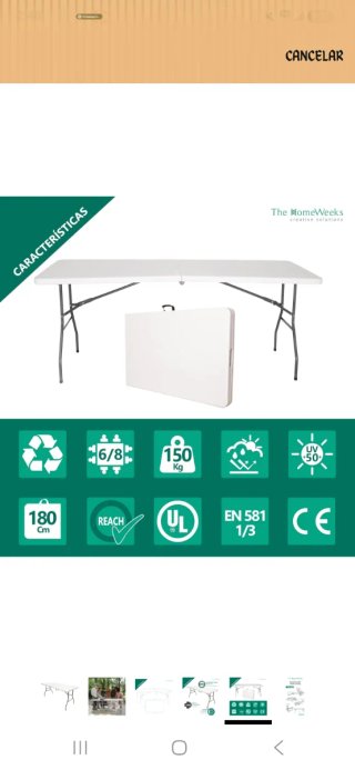Mesa Plegable Blanca