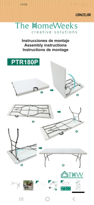 Mesa Plegable Blanca