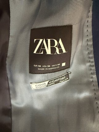 Traje Zara Azul Talla 48 Blazer y 36 Pantalón