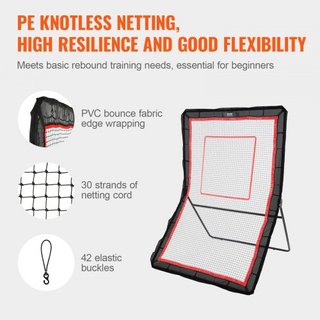 Rebotador de Lacrosse para el Jardín, Red de Rebote de Voleibol de 1524 x 2133.6 mm, Pantalla de Entrenamiento de Devolución de Béisbol y Softbol, Pared de Entrenamiento de Práctica de Tiro con Án...