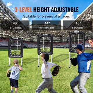 Red de béisbol de 9 agujeros, equipo de entrenamiento de béisbol y softbol de 21"x29" para práctica de bateo y lanzamiento, ayuda de entrenamiento ajustable en altura de alta resistencia con zona ...