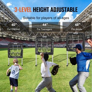 Red de béisbol de 9 agujeros, equipo de entrenamiento de béisbol y sóftbol de 28"x27" para práctica de bateo y lanzamiento, ayuda de entrenador ajustable en altura de alta resistencia con zona de ...