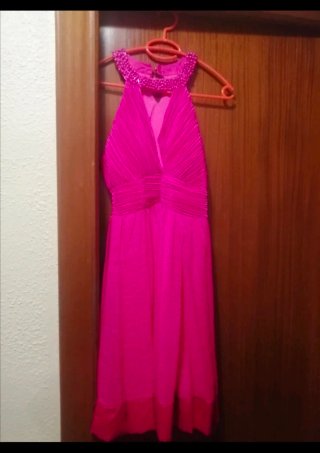 Vestido rosa con pedrería