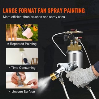 Tanque de Presión para Pintura en Spray, 2L/0.5gal Tanque de Presión de Pintura de Aire Ligero, Pistola de Pintura en Spray de Boquilla de 1.8mm con Mangueras de 3m para Decoración del Hogar, Arqu...