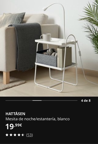 Mesa auxiliar IKEA Hattasen blanca