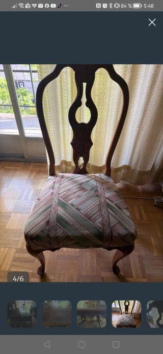 Mesa comedor vintage y 6 sillas
