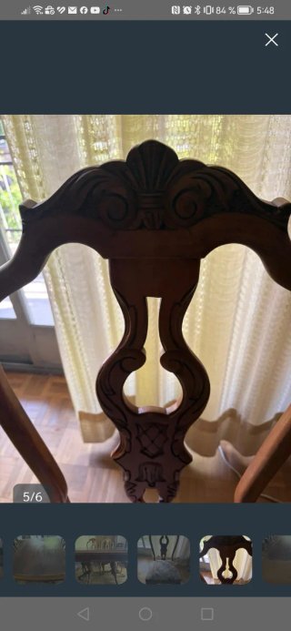 Mesa comedor vintage y 6 sillas