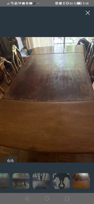 Mesa comedor vintage y 6 sillas