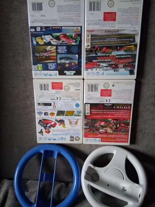 Wii Volantes y Juegos: Mario Kart, Cars, Ferrari