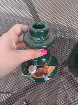 Vaso e 2 portacandele in ceramica