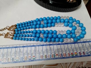 Collana multifilo turchese con cristalli