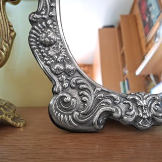 Antico specchio anni 40 in Argento 800 massiccio