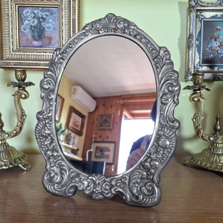 Antico specchio anni 40 in Argento 800 massiccio