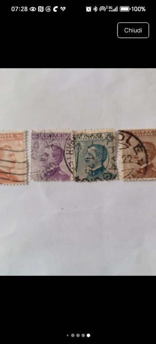 4 Francobolli Regno Italia 1901-1906