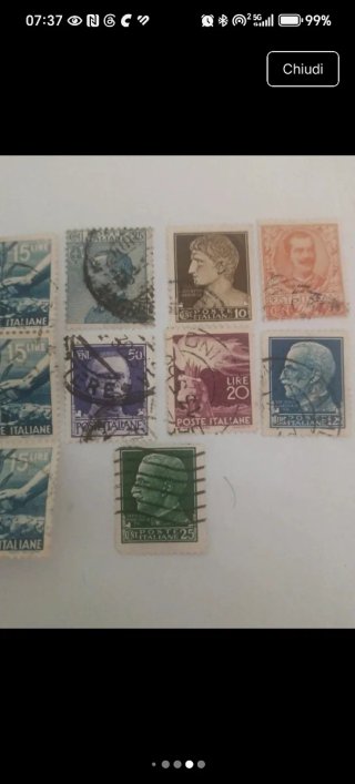 10 Francobolli Regno d'Italia inizio '900