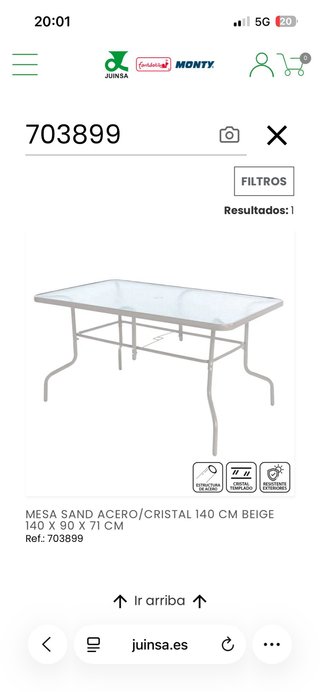 Mesa y 4 Sillas Exterior MONTY Beige