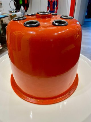 Paragüero metal naranja-cromo, diseño