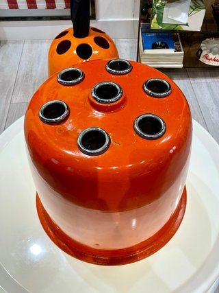 Paragüero metal naranja-cromo, diseño