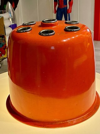 Paragüero metal naranja-cromo, diseño