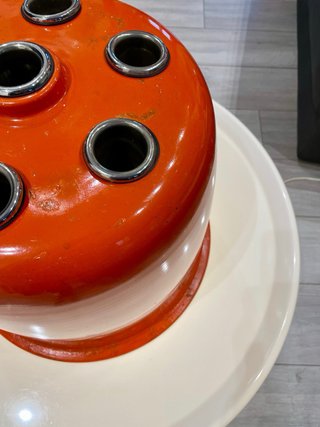 Paragüero metal naranja-cromo, diseño