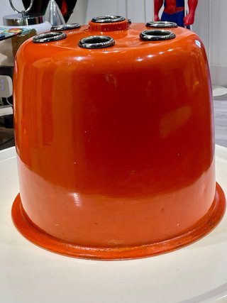 Paragüero metal naranja-cromo, diseño