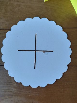 Expositor de mesa amarillo