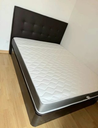 Canapé a ribalta in legno con 4 angoli arrotondati in legno massello da 3 cm con coperchio rinforzato