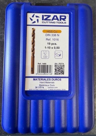 Brocas HSS Co DIN 338 N Izar 19 uds
