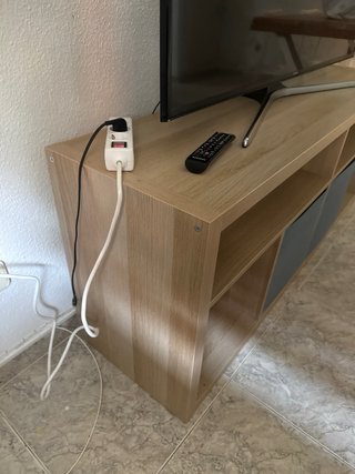 Mueble TV madera y tela