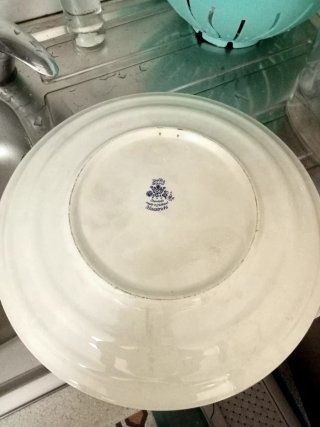 Piatto decorativo blu e bianco