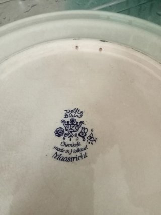Piatto decorativo blu e bianco
