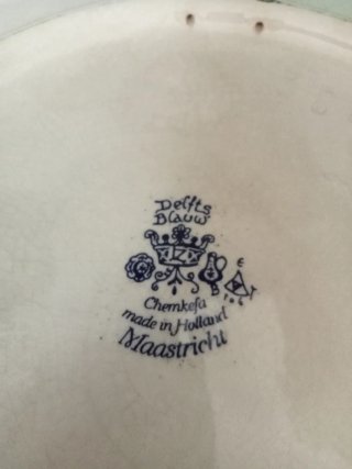 Piatto decorativo blu e bianco