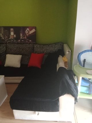 Sofá Chaiselongue Negro con Almacenaje