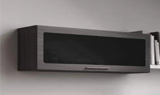 Mueble alto modular madera y cristal
