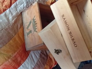 Lote 3 Cajas Madera Vino