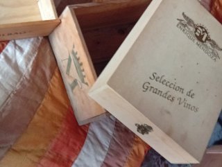 Lote 3 Cajas Madera Vino