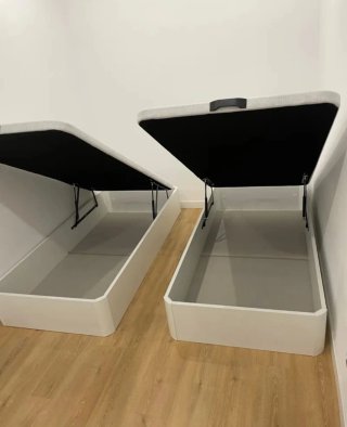 Canapé a ribalta in legno con 4 angoli arrotondati in legno massello da 3 cm con coperchio rinforzato