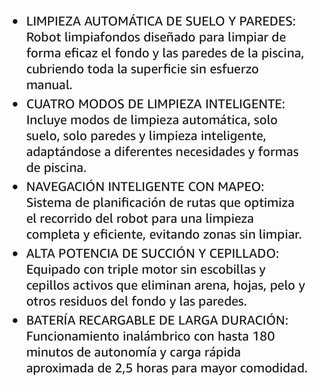 NUEVO Robot Limpiafondos Piscina Inalámbrico