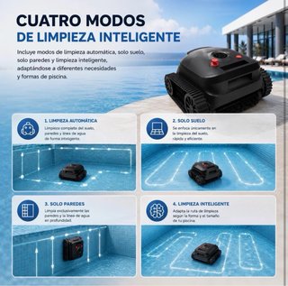 NUEVO Robot Limpiafondos Piscina Inalámbrico