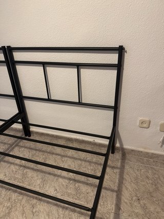 Cama metálica negra 90x190cm