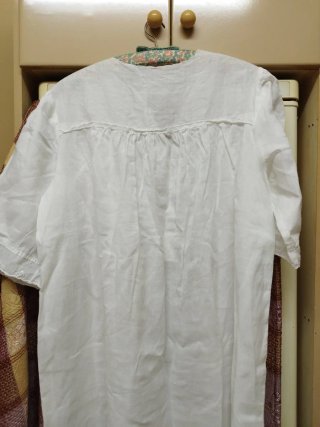 Camisón antiguo hilo bordado hecho a mano