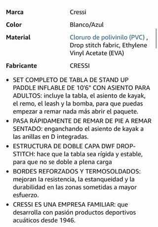 NUEVO Tabla SUP Cressi Ultra Isup Kayak Set