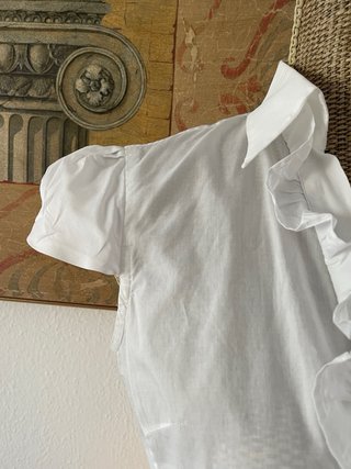 Blusa Carolina Herrera Blanca Volantes