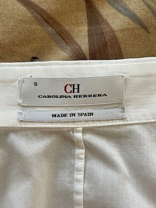 Blusa Carolina Herrera Blanca Volantes