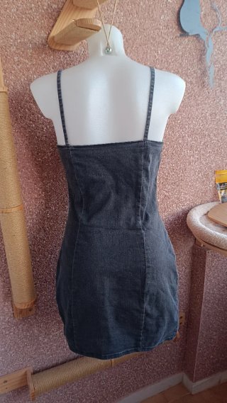 Vestido vaquero gris corto ajustado