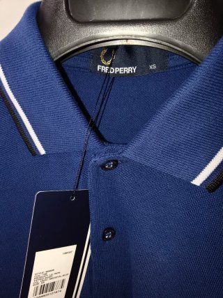Polo Fred Perry Manica Lunga Blu XS