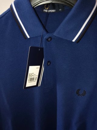 Polo Fred Perry Manica Lunga Blu XS