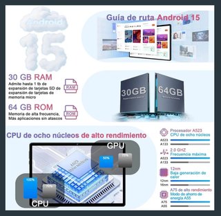 Tablet Gemini Android 15 1280p 6000mAh